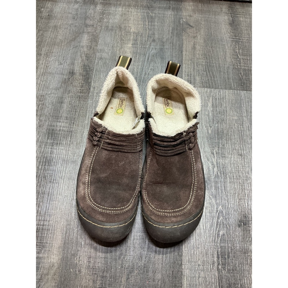 Jambu Bar Harbor Brown Suede Faux Fur Lined Slip On Shoes Womens 9M WJ12BHR28